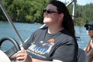 Driving the boat on the lake. I'd never driven a boat before, but my inner-Minnesotan took over and knew what to do.
