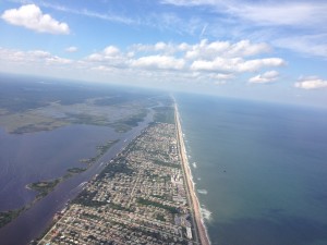 The Florida coastline from 3000 ft above.