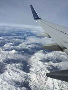 Flying over the Cascade Mountains