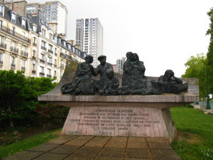 The Vel d’Hiv  memorial in Paris commemorated the Jews the mass deportation of the Jews from Paris in July 1942.