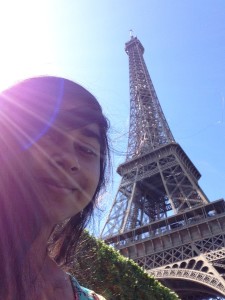 Me with the glorious Eiffel Tower.