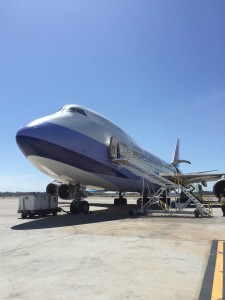 China Airlines Cargo 747 being loaded with cherries to take to China