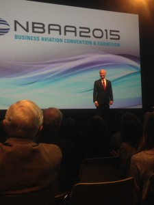 Captain Chesley "Sully" Sullenberger, hero of the "Miracle on the Hudson" shared his experience with the audience on the Second Day General Session of NBAA.