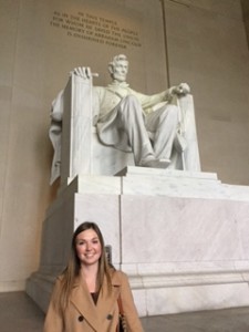 Standing with President Lincoln at the Lincoln Memorial