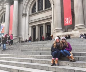 Sitting on the steps of The Met
