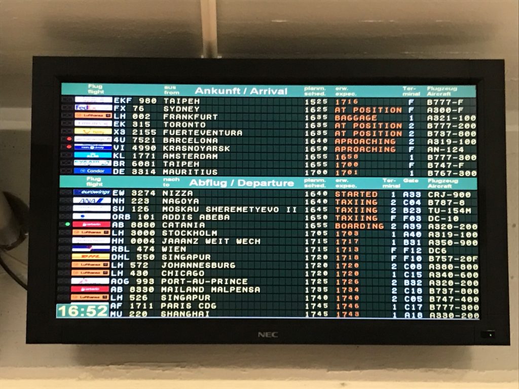 The airport's schedule.